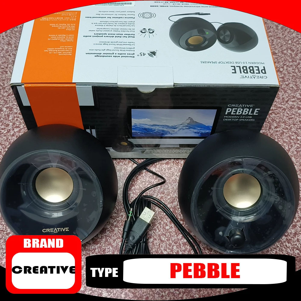 Gaming Speaker 2.1 - クリエイティブペブルスピーカーサブウーファー 3D サラウンド USB 純粋な音質ミニスピーカーラップトップ PC