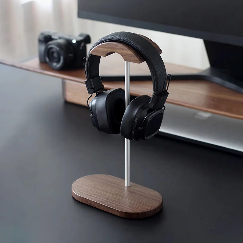 Esports Gaming Headphones - プレミアムウォールナットウッドeスポーツヘッドホンスタンド – 天然無垢材ベースのゲーミングヘッドセットホルダー
