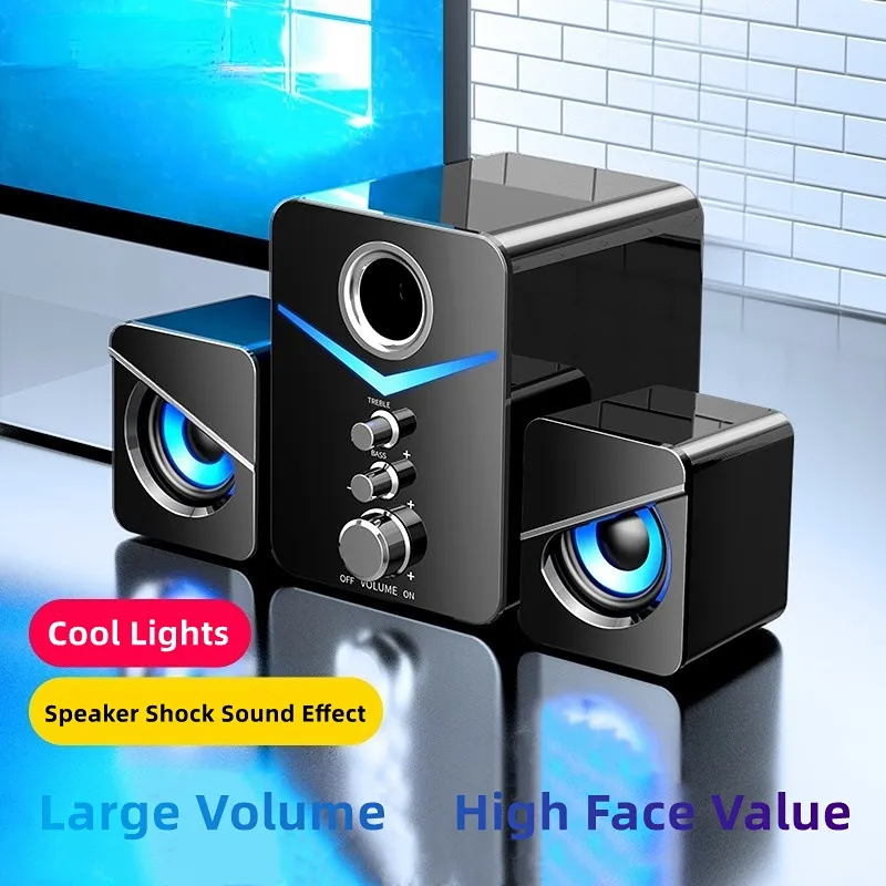 Gaming Speaker 2.1 - Bluetoothホームシアターベースシステム,ミニスピーカー,デスクトップ,コンピューター,mp3プレーヤー,PCオーディオ,電話,サブウーファー,サウンドバー用