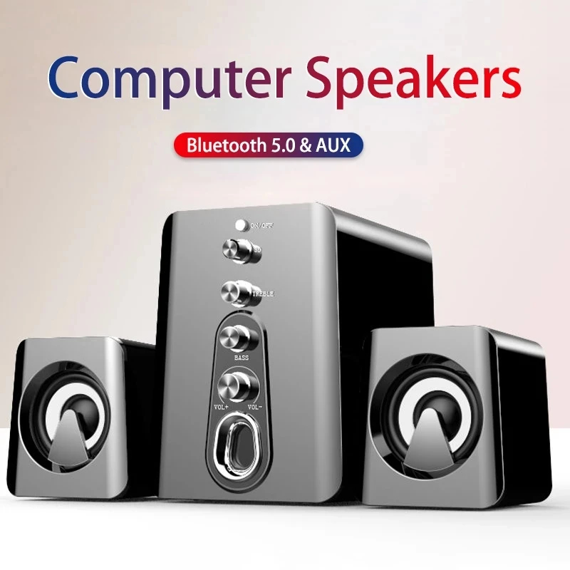 Gaming Speaker 2.1 - コンピュータスピーカーホームシアターシステム PC 低音サブウーファー Bluetooth スピーカー音楽 4D