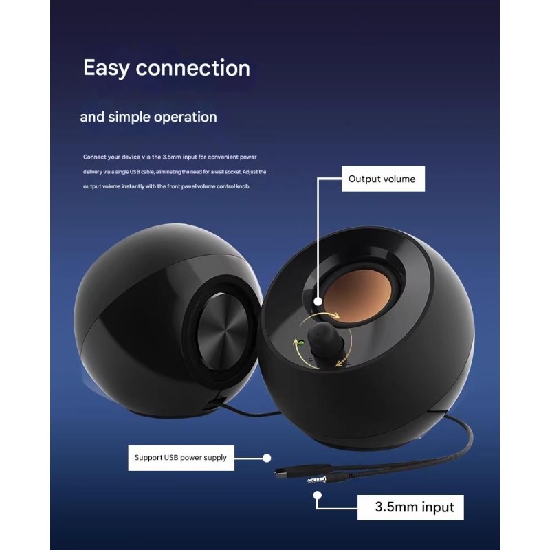 クリエイティブペブルスピーカーサブウーファー 3D サラウン - Gaming Speaker 2.1 のレビューと価格