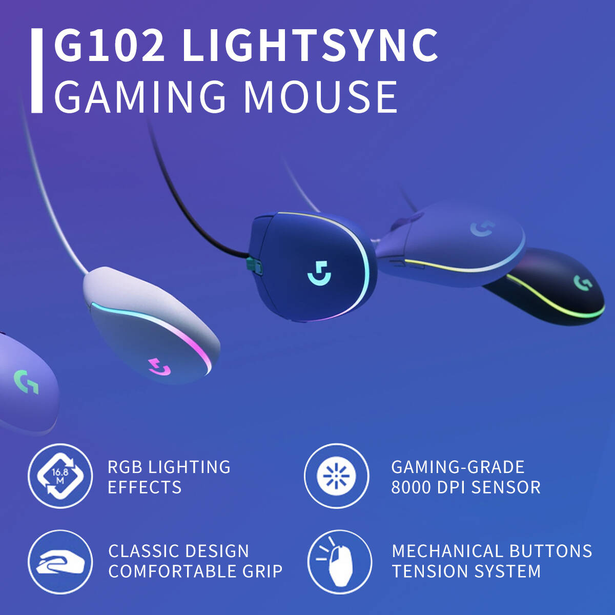 ロジクールG102有線ゲーミングマウス、耐久性のあるメカニカ - Esports Gaming Training のレビューと価格