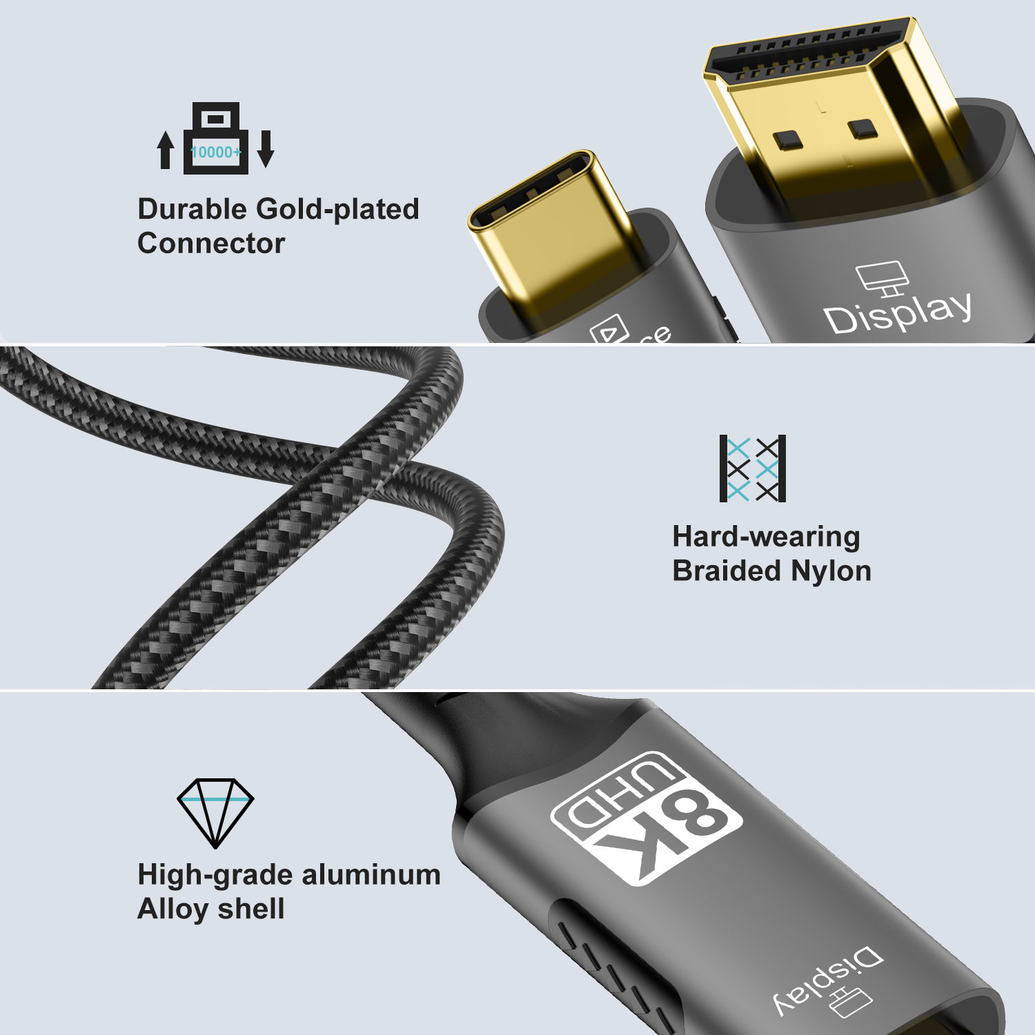 8K タイプ C - HDMI 2.1 ケーブル 32.4G - Gaming Speaker 2.1 のレビューと価格