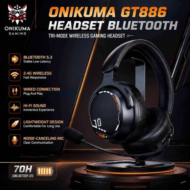 ONIKUMA GT886 ゲーミングヘッドセット トライモ - Esports Gaming Video のレビューと価格
