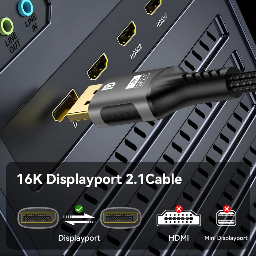 DP 2.1 ディスプレイポートケーブル 80Gbps 16 - Gaming Speaker 2.1 のレビューと価格