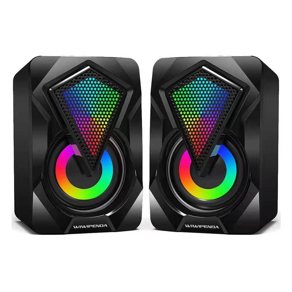 RGB照明付きコンピュータースピーカー、サブウーファー、有線 - Gaming Speaker 2.1 のレビューと価格
